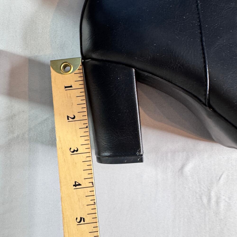 JustFab Olivia-E Black Ankle Booties Sz 9 Pointed Toe Block Heel Zip NIB - Picture 4 of 10